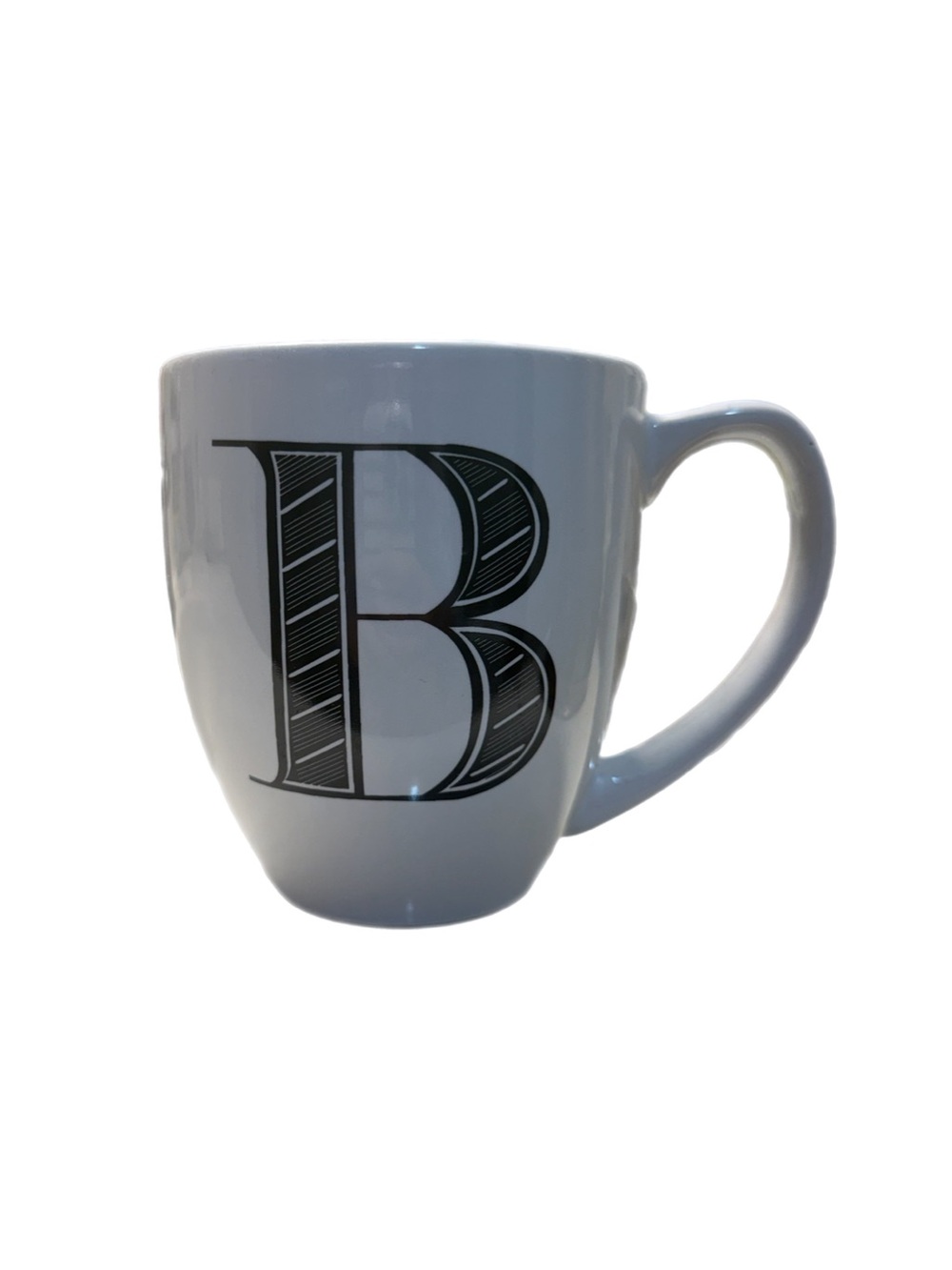 Zrike White Monogram Initial Letter 'B’ Ceramic Coffee Tea Mug